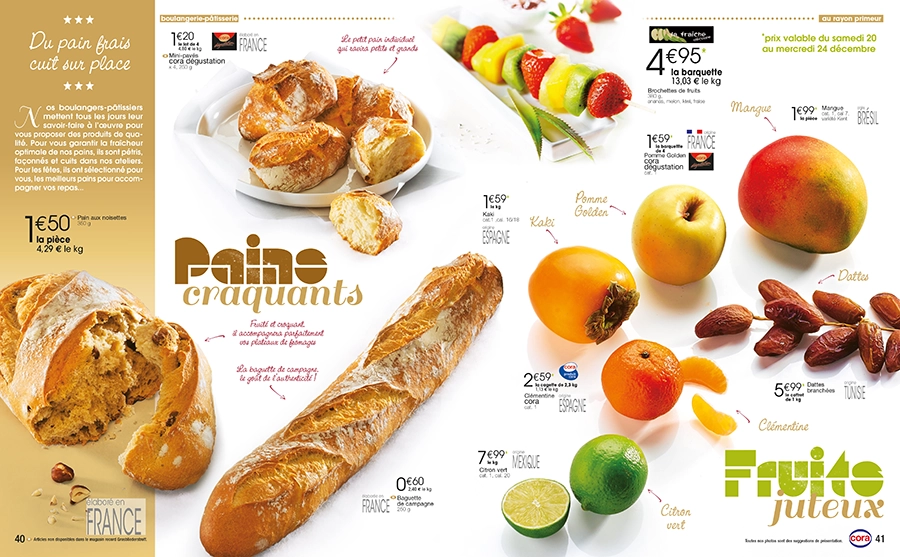 Charlotte Richert Cora catalogues festifs gourmet et saveurs fêtes de noël page pains fruits