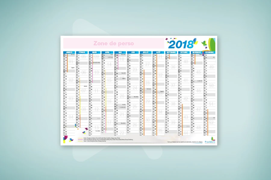 Charlotte Richert Calendrier A4 2018 matériel médical Providom