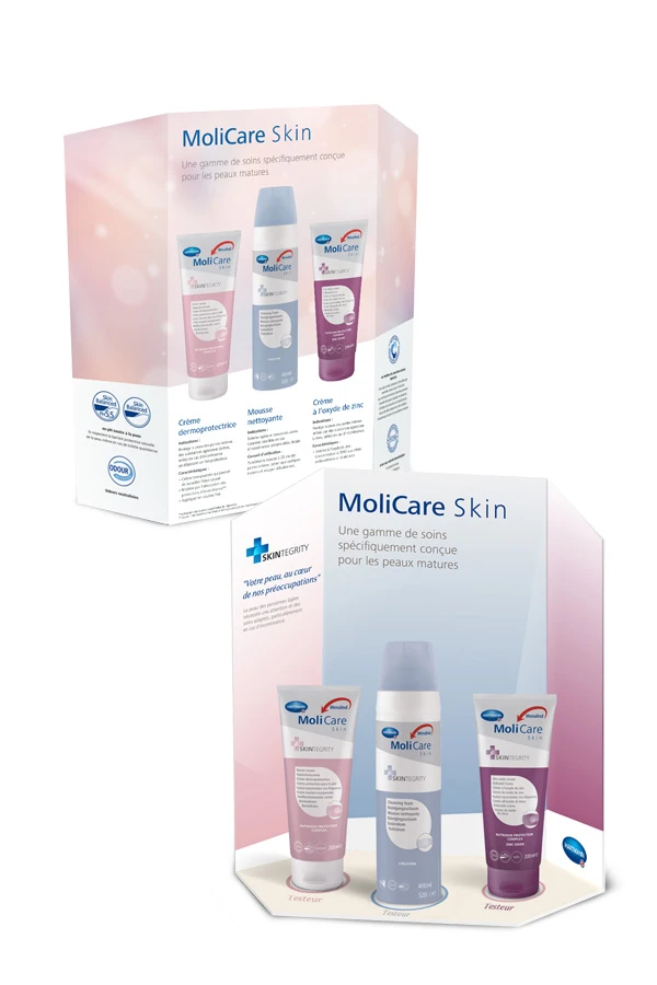 Charlotte Richert Présentoir pharmacie MoliCare® Skin Hartmann